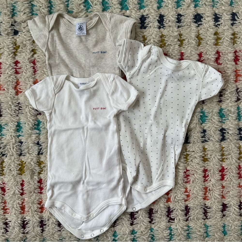 Bundle of three Petit Bateau onesies